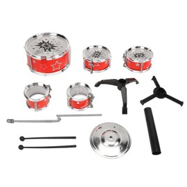 Toddler Jazz Drum Kit Hand Eye Coordination High Safety Sturdy ABS Easy Assembly Kids Drum Set for Family Education Red