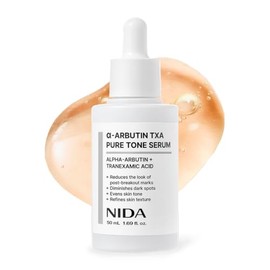 NIDA Suero Tono Puro Alfa-Arbutina y cido Tranexmico  Serum Antimanchas e Iluminador Facial Coreano, Cuidado Post-Brotes y Tono Desigual  50 ml  1.69 