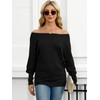 Eniloyal Long Sleeve Women's Off Shoulder Top Batwing Long Sleeve