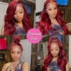 Burgundy Wig Human Hair Body Wave Lace Front Wigs For