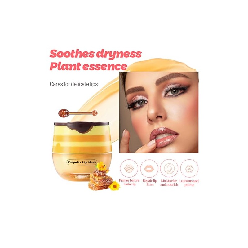 4 unidades de bálsamo labial de abeja, máscara de labios,
