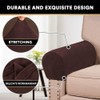 PrinceDeco 2 Pack Thick Velvet Stretch Armrest Covers for Chairs