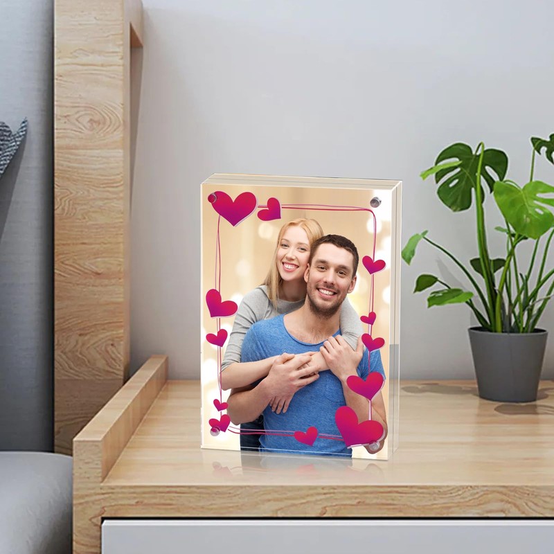 4x6 Acrylic Picture Frames 2 Pack, Double Sided Magnetic Acrylic