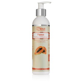 Dinur Cosmetics Papaya Milky Cleanser Nourishing & Gentle Facial Removes Dirt Makeup Ideal for Normal to Dry Skin Soft Suple & Radiant Skin 8 fl. oz. 250 ml.