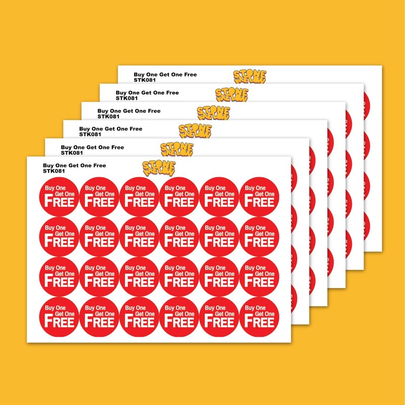 Stone Melon 144 BOGOF Stickers/Sale Labels/Shop Stickers Buy One Get