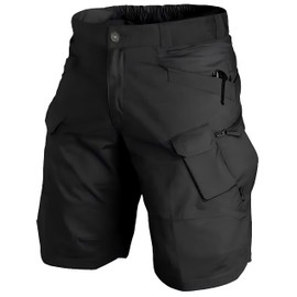 Hello MrLin Cargo Shorts for Man Waterproof Stretch Multi Pockets Quick-Dry Outdoor Running Athletic Men's Shorts（No Belt） Black