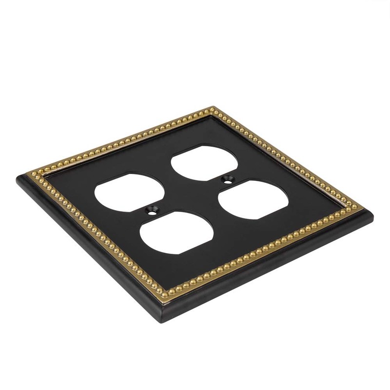 Pearled Frame Decorative Wall Plate Switch Plate Outlet Cover (Single