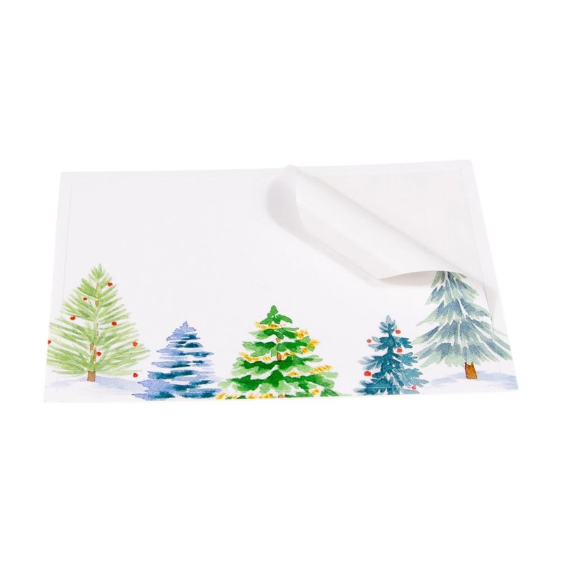 Caspari Christmas Trees Self-Adhesive Labels - 36 Count