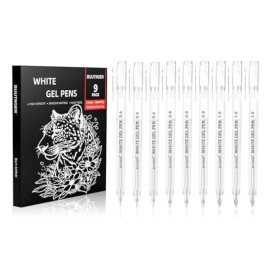 White Gel Pens  0.60.81.0Mm Fine Point Opaque White Archival Ink Pen Set For Bla