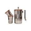 Stainless Steel and Pure Copper Water Pitcher with 2 Matching