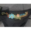 Rampage Women's XS Black w/Embroidered Flowers Side Tie Bikini Bottoms