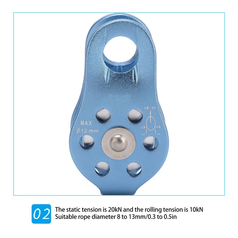 Climbing Single Pulley Al Mg Alloy Fixed Eye Single Rope