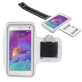 DFV mobile - Neoprene Arm Cover Armband Sport Running Bike Walking Cycling Gym for QMobile Q Inifnity E - White