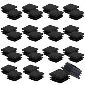 30 Pack 1" Square Plastic Hole Plugs – Black Tubing End Caps for Square Tubing, Fences, Chair Legs & Posts