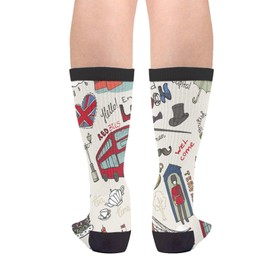 AIMASTZ London Travel Unisex Funny Novelty Socks, Funky Crazy Cool Crew Dress Socks