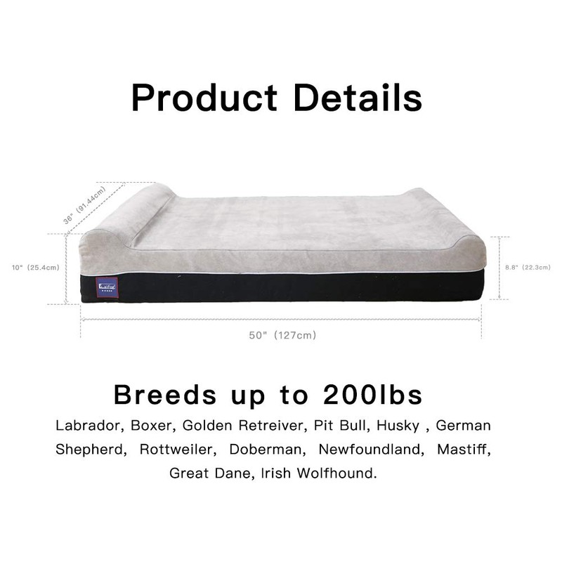 Laifug 50"x36"x10" Dog Bed Replacement Cover Extra Large (Jumbo Size)