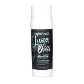 Rustic MAKA Natural Deodorant, Luna Bliss, Aluminum Free, Paraben Free, No Baking Soda Deodorant for Women, Activated Charcoal + Magnesium, Vegan, Cruelty-Free