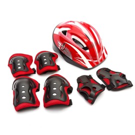Helmet & Pads Red Universal Child Cycling