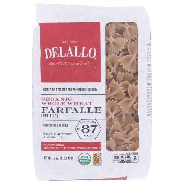 Delallo - Pasta Orgánica de Trigo Integral 454g
