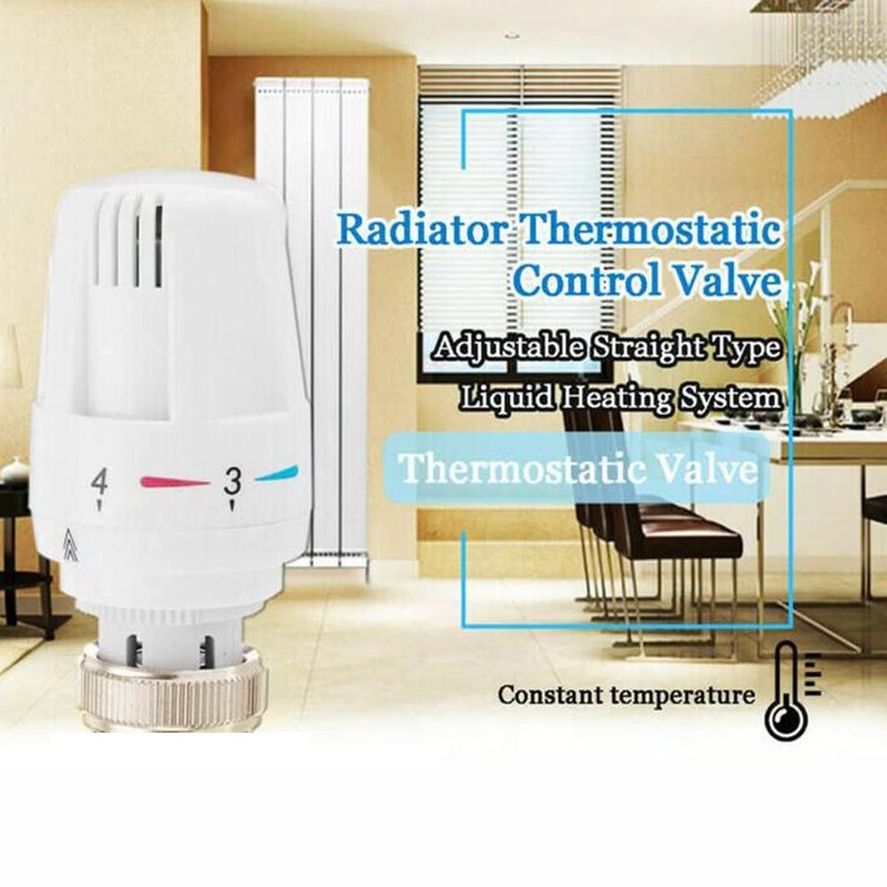 Thermostatic Radiator Valve, 2Pcs Radiator Valve Replacement Head M30 x