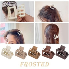 cobinaan Grehge Hair Clips for Women Girls for Thin/Medium Thick Hair, 1.5 Inch Mini Hair Jaw Clips Matte Rectangle Nonslip Clip with Gift Box (Matte+
