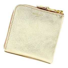 Agility affa "Square Wallet" Half Wallet Coin Case Card Case Wallet Leather Gold Silver Gold, gold