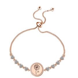 FEELMEM Dandelion Wish Slider Bracelet Dandelion Inspirational Gift Dandelion Jewelry Dandelion Wish Gift For Best Friend (Dandelion Bracelet)