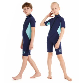 Summshall Children's Wetsuit, 2 mm Neoprene Shorty Warming Swimsuits for Girls and Boys, Thermal Diving Suit, Ultra Stretch Wetsuits for Water Sports