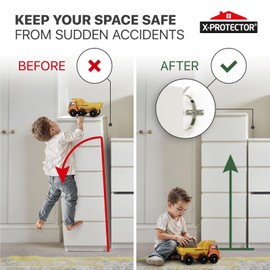 X-Protector Furniture Anchors for Baby Proofing - 10 PCS Pack - Metal Furniture Wall Anchor for Baby Safety - Baby Proof Wall Anchors for Furniture - Furniture Anchor Child Proof - Baby Proofing Kit!