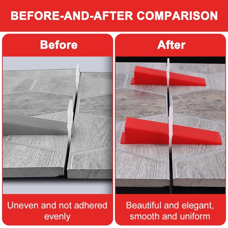 Lvjkes 100 Pieces Tile Wedges, Plastic Tile Levelling System for