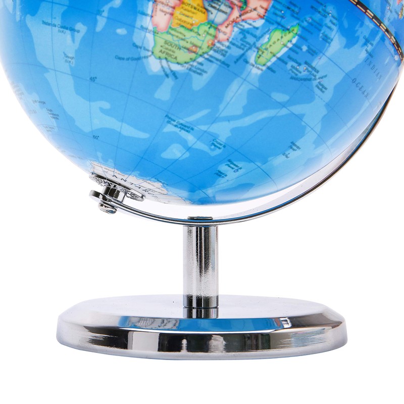 EXERZ 14cm Mini World Globe, Political Map with Stainless Steel