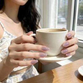 LEVGAL Nail Tips, Short, Purple, Short, Single Color, Popular Nails, 24 Pieces, Japanese Style, Cute, Stylish, Simple, Coming-of-Age Ceremonies, Weddings, School Entrance Ceremonies, Graduation