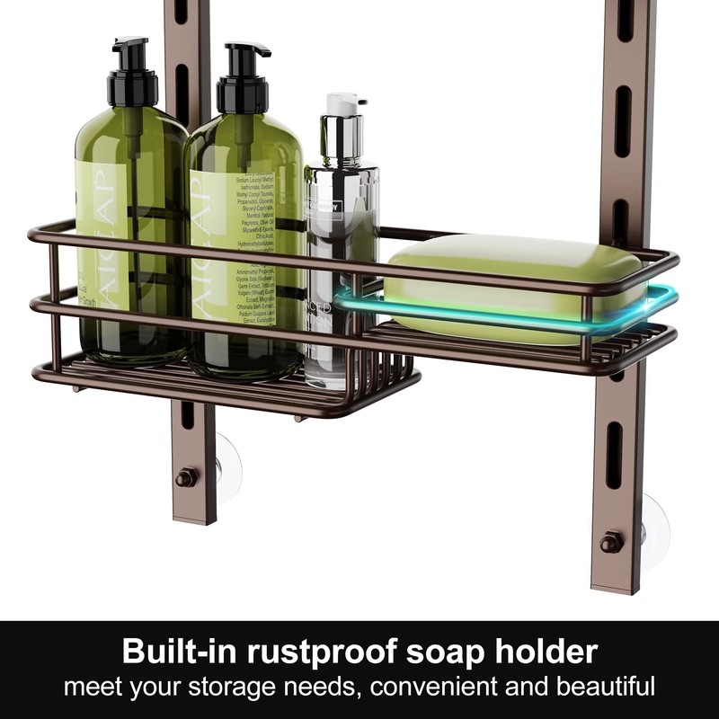 Orimade Over the Door Shower Caddy Adjustable 5 Tier Bronze,Bathroom