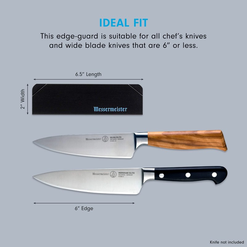 Messermeister 6” Chef’s Edge-Guard, Black - Fashionable & Functional Safety