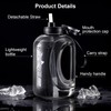 Doseno Large 95 OZ Water Bottle with Straw, Portable Handle,