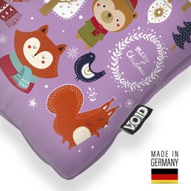 VOID Animals Christmas Purple Cushion Cover Sofa Cushion Decoration Christmas Winter Christmas Decoration Cushion Size: 50 x 50 cm