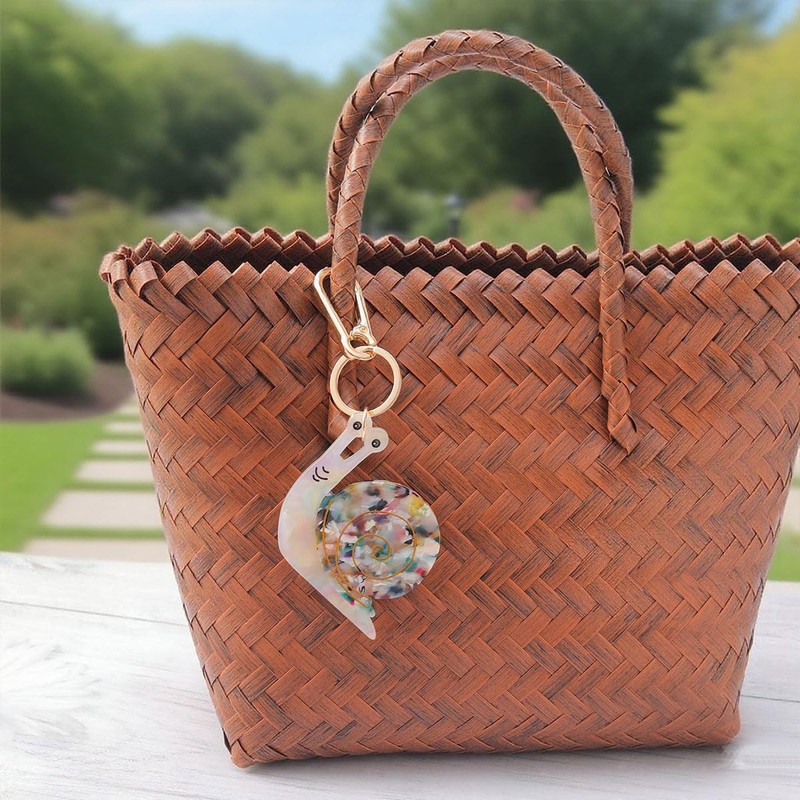 PERSONFUN Cozy Snail Bag Charm Keychain - Kawaii Acrylic Snail