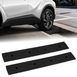 Curb Ramps for Driveway- PLSER 2" Rubber Curb Driveway Ramp 4410 LBS/2T Capacity Vehicle Ramps for Motorcycle Car Bike Lawn Mowers Mobile,2PCS