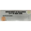 NYC HPD Building Registration Number Sign (White, 3x8 inch, Aluminium,