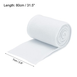 MECCANIXITY Elastic Cuffs Ribbed Trims 31.5" x 2.8'' Cotton Fabric Knit Rib Stretch Tape Cuff Sleeve Waistband for DIY Sewing, White 1 Pair