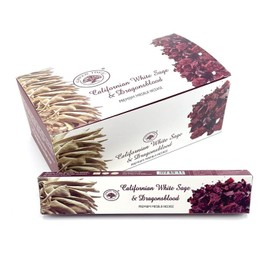 White Sage & Dragons Blood Incense Sticks Green Tree 12 Packets
