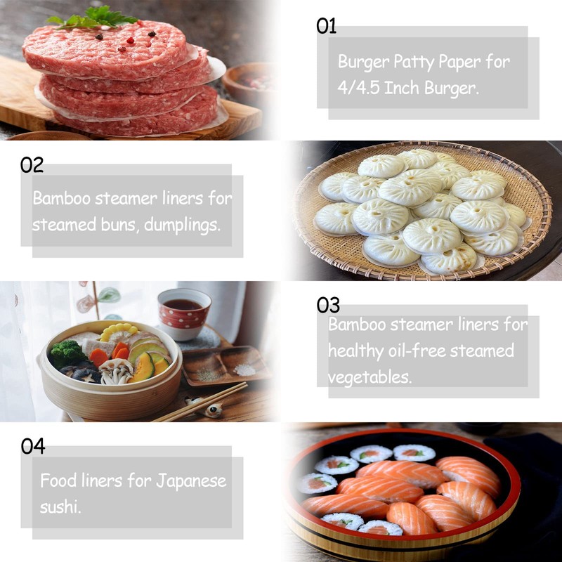 400Pcs Small Bamboo Steamer Liners, Non-stick Mini Steam Paper for