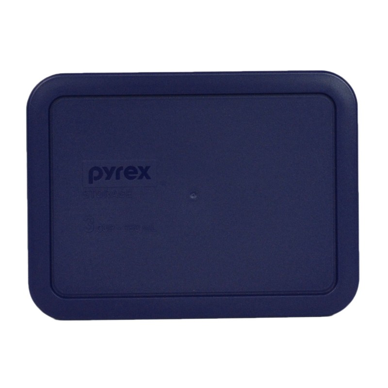 Pyrex Bundle - 3 Items: 7210-PC 3-Cup Blue Plastic Lids