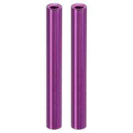 PATIKIL M3 Aluminium Spacer, Pack of 2 Metal Spacers Aluminium 3 mm ID x 5 mm OD x 45 mm L Thread Spacer Screw Spacer Round for RC Car, Purple