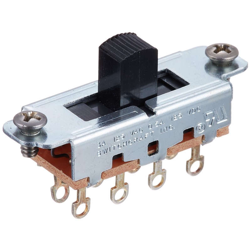 SCUD Switchcraft Slide Switch ON-OFF-ON Black SWC-SON-OFF-ONB