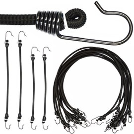 Set of 6 150 cm long elastic straps with hooks, transport straps, tarpaulin tensioner, luggage tensioner, expander pannier rack