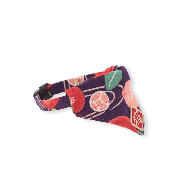 Kimono Cat Bandana Collar (Purple)