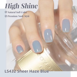 YTD Likomey Nude Gel Nail Polish,15ml Sheer Haze Blue Translucent Neutral Jelly Fall Winter Salon Home DIY Nails Art Manicure UV Nail Gel Varnish,LS432