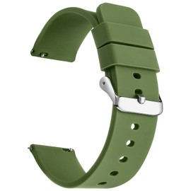 SBR-Trade Silicone Watch Bands ， Quick Release Premium Soft Rubber Replacement Straps for Men and Women (18mm, Green)