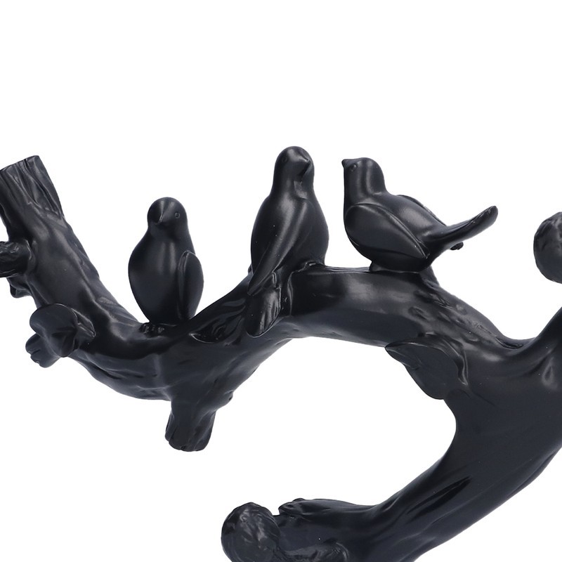 Decorative Hook Black Bird Branch Shape Three Dimensional Wall Mounted